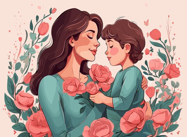 Premium Vector Capturing Love Handdrawn Mom Moments