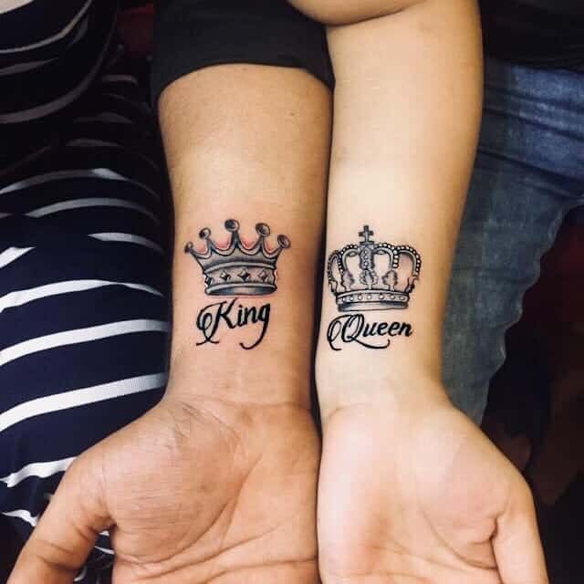 Queen And King Couple Tattoo Meaningful Tattoo For Couple Etsy