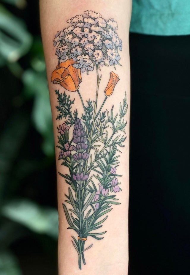 Queen Anne S Lace And Wildflowers Forearm By D Lacie Jeanne At