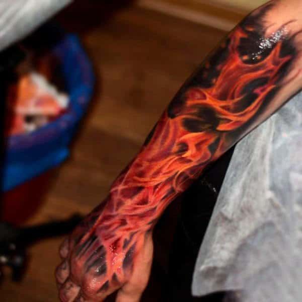 Realistic Fire Tattoo