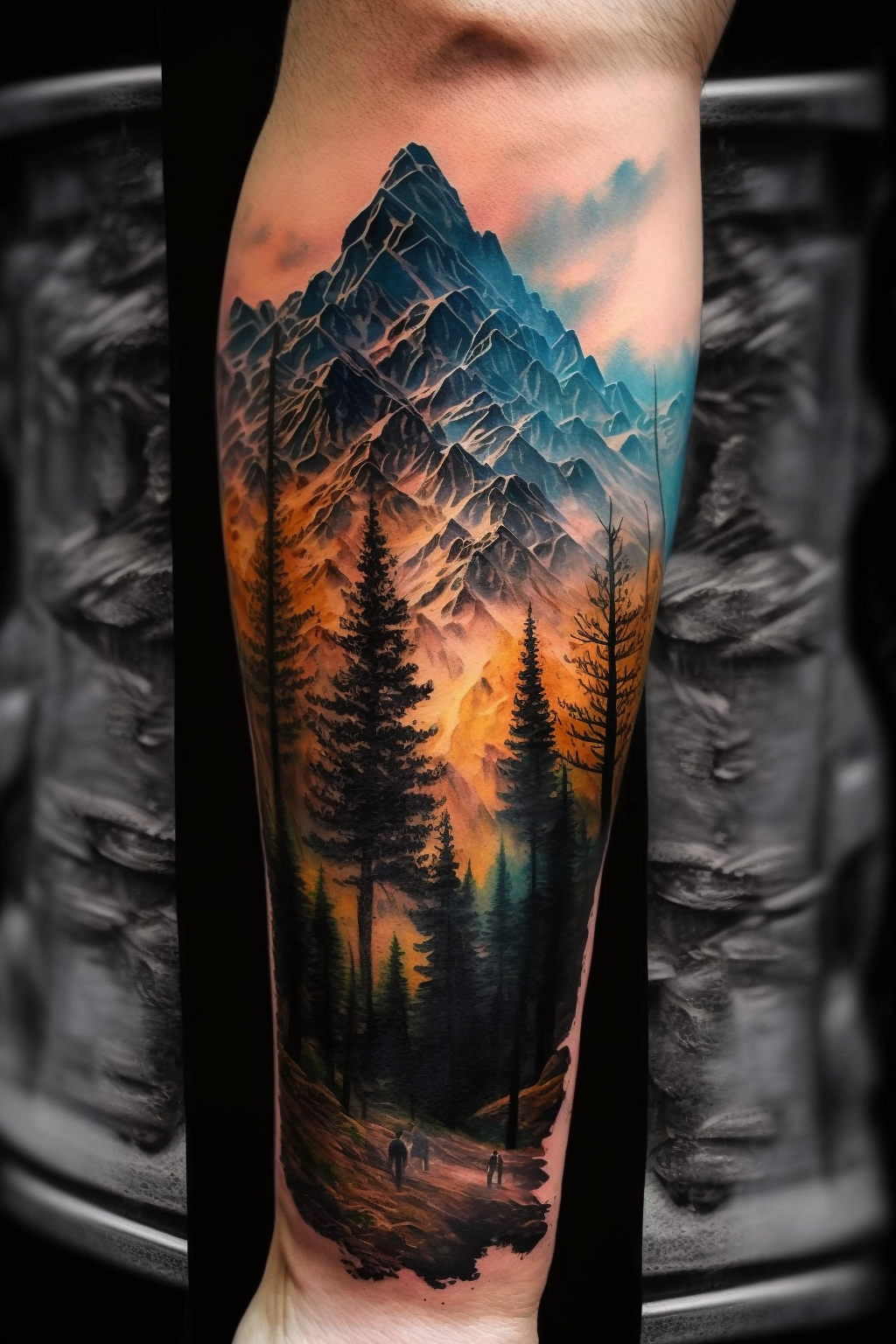 Realistic Mountain Tattoo Sleeve Designs You'll Love