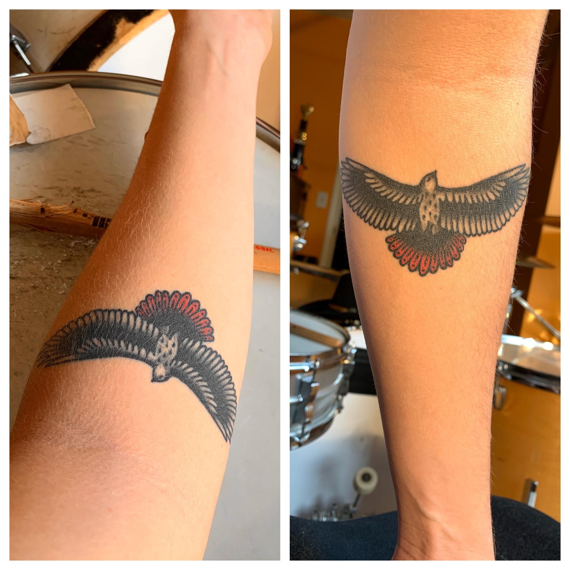 Red Tail Hawk Tattoo Done By Raymond Jimenez At Leviticus Tattoo In