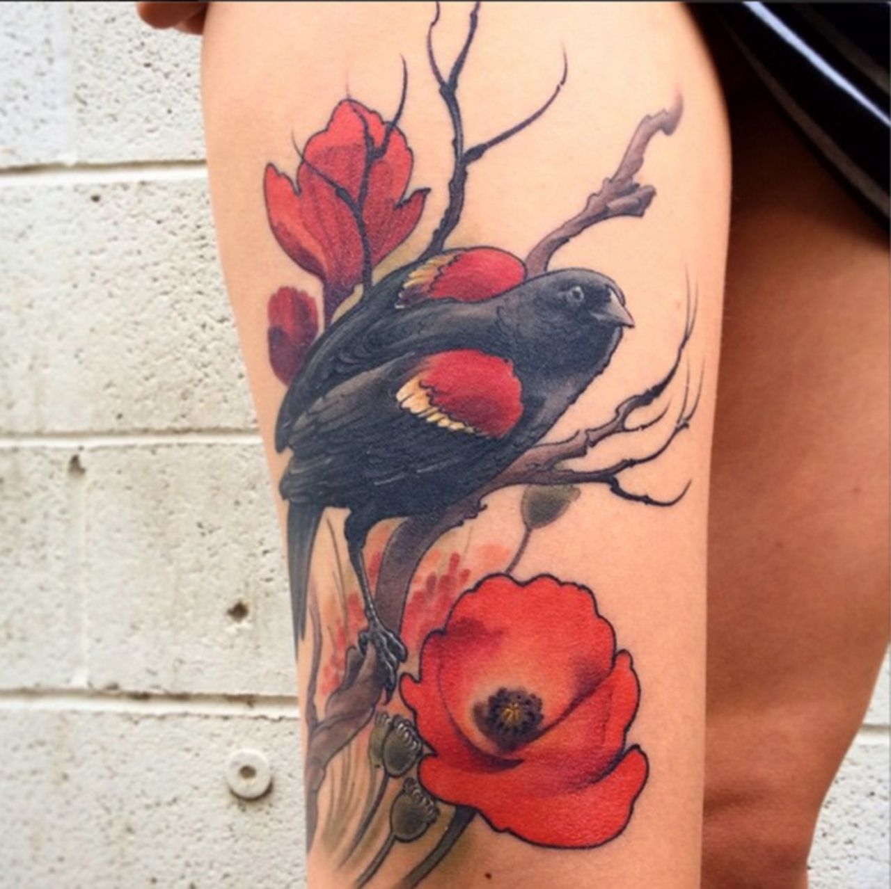 5 Stunning Red Winged Blackbird Tattoo Designs