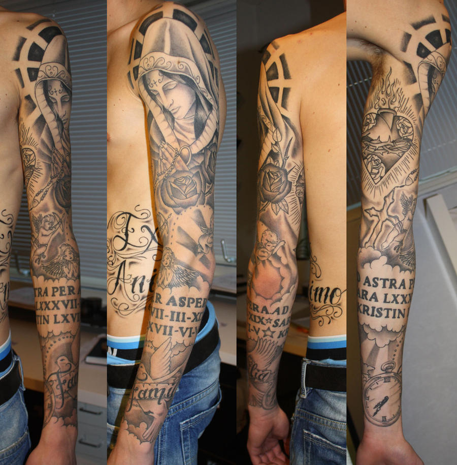 Religious Sleeve Tattoo By Unibody On Deviantart