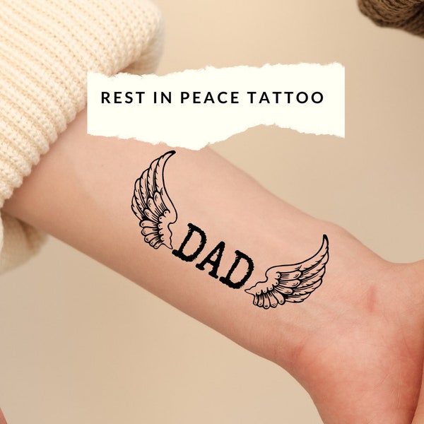 Rip Temporary Fathers Day Tattoo Custom Personalised Party Tattoo Add