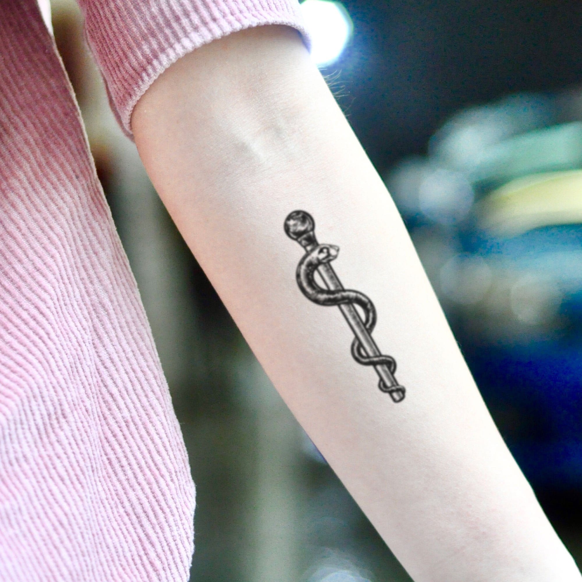 Rod Of Asclepius Tattoo Caduceus Tattoo Rn Tattoo Ems Tattoos Snake