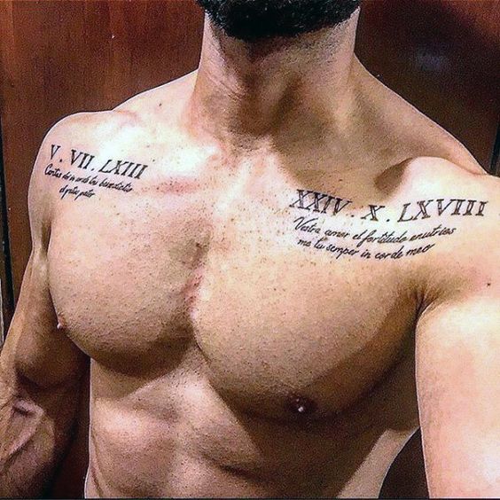 Roman Numeral Tattoos On Upper Arm