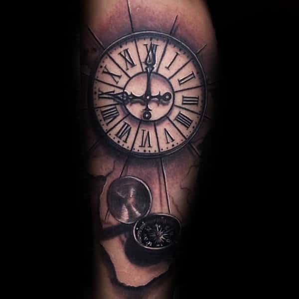 Roman Numerals Clock Tattoo