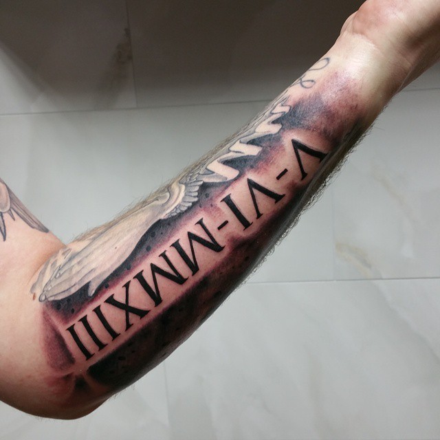 Roman Numerals Tattoo Forearm Men Roman Numeral Tattoos Designs Ideas