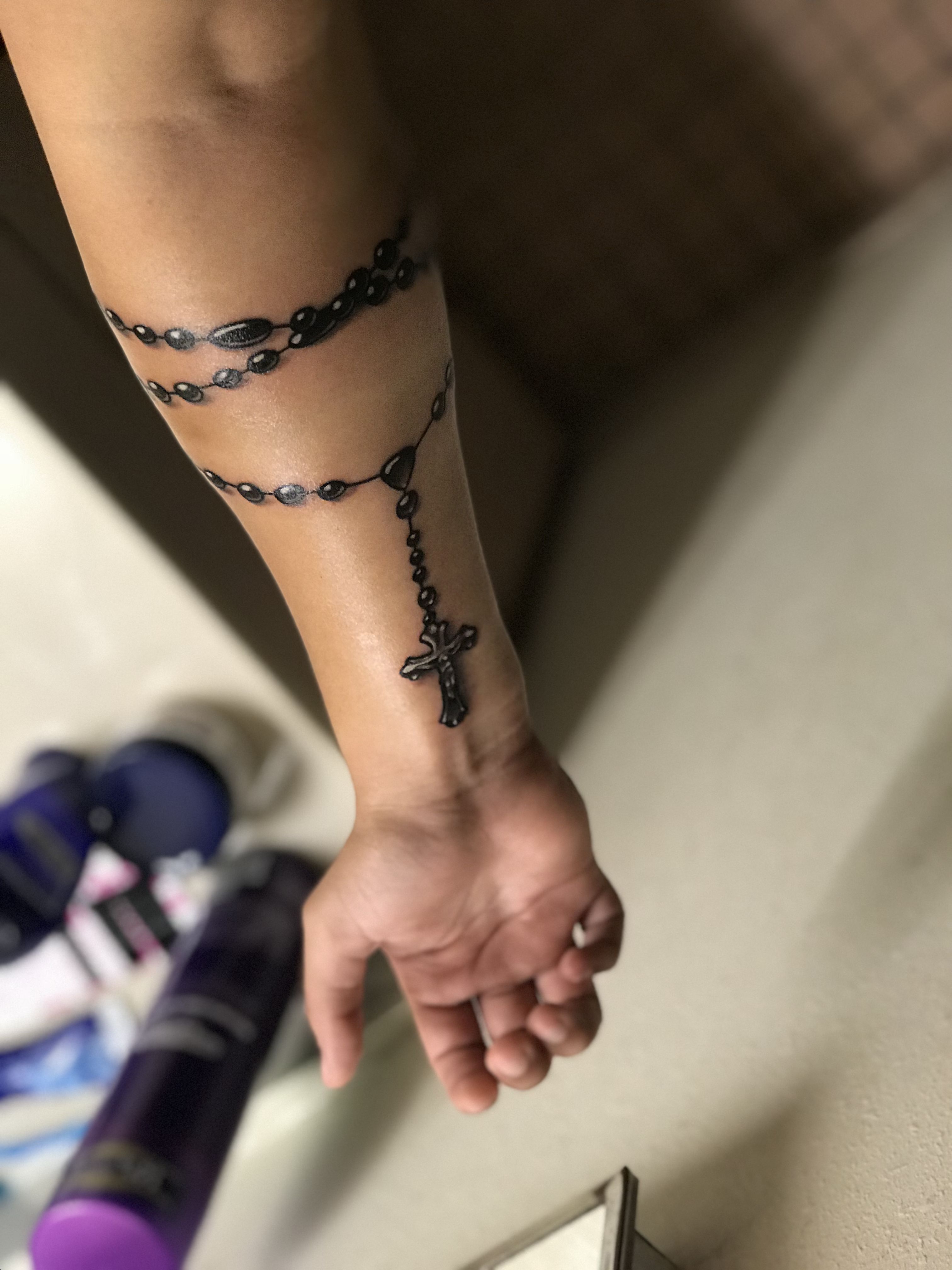 Rosary Beads Tattoo Around Arm Arm Tattoo Sites