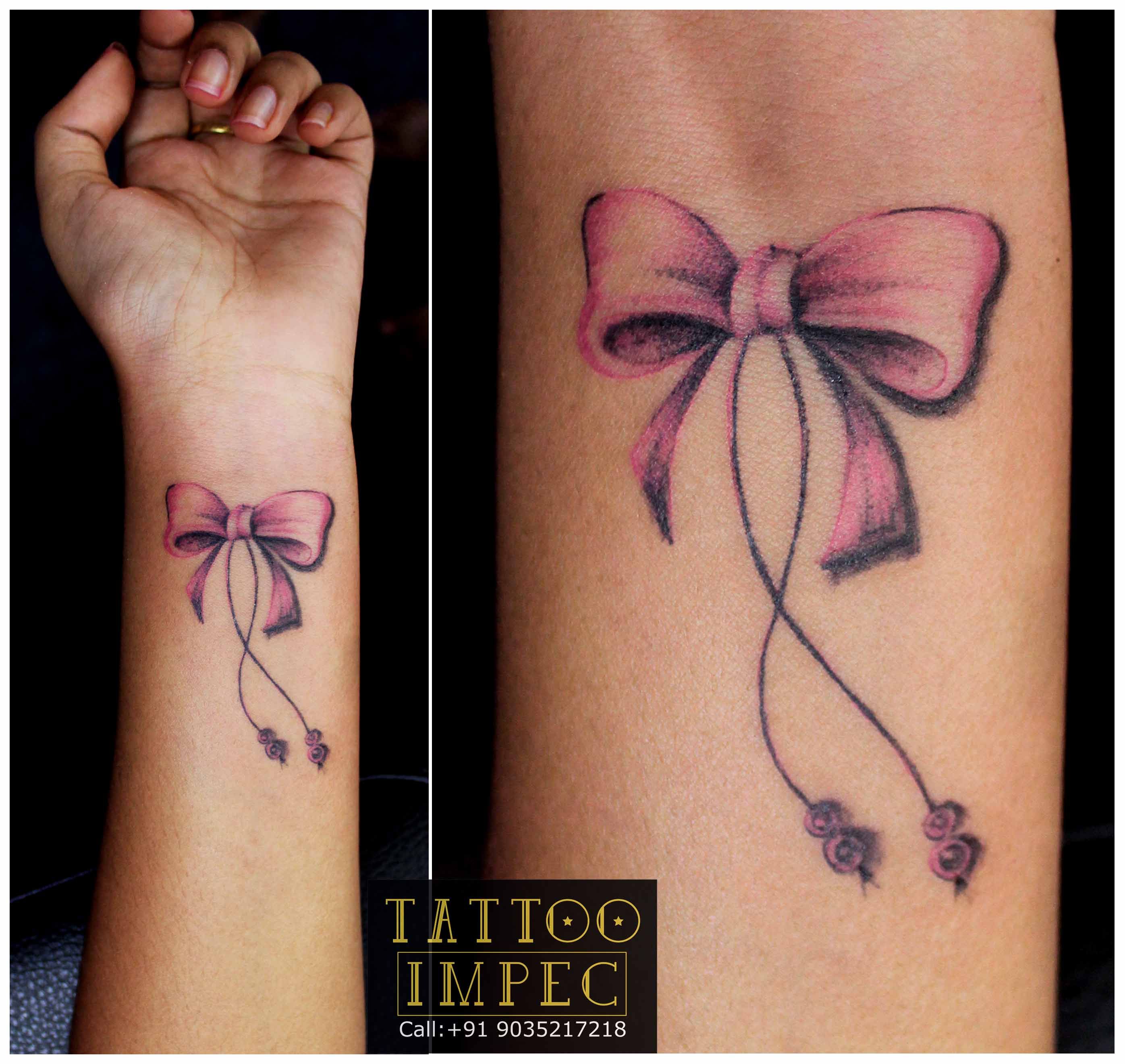 Rose And Bow Tattoo 15 Frilly And Meaningful Bow Tattoos Tattoodo Bow And Heart Tattoo