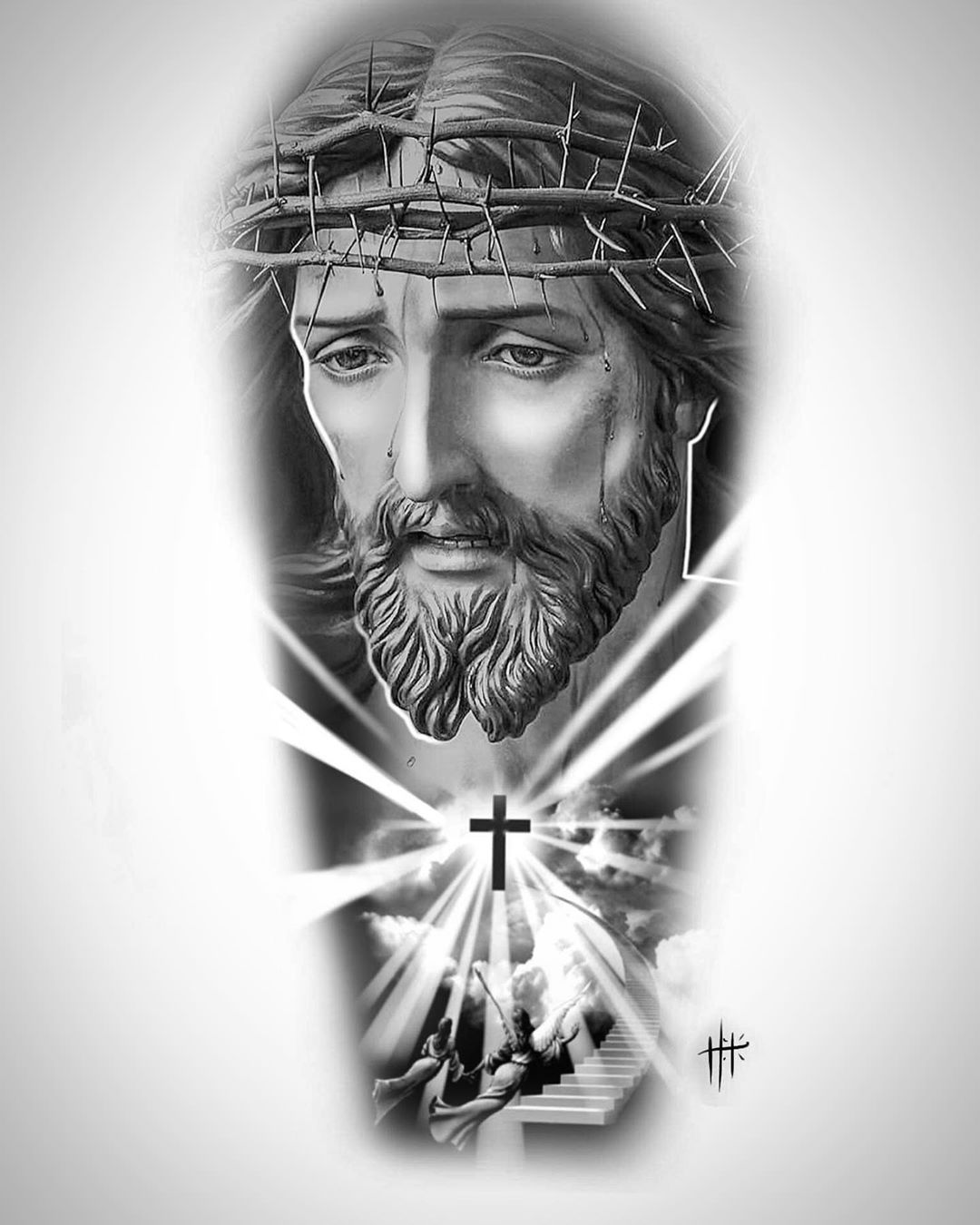 Jesus Face Tattoo Design Ideas and Inspiration