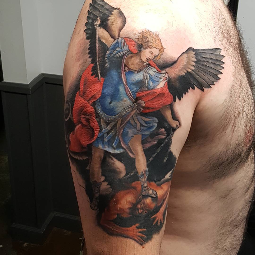 Saint Michael Tattoo St Michael Tattoo Archangel Tattoo Tattoos