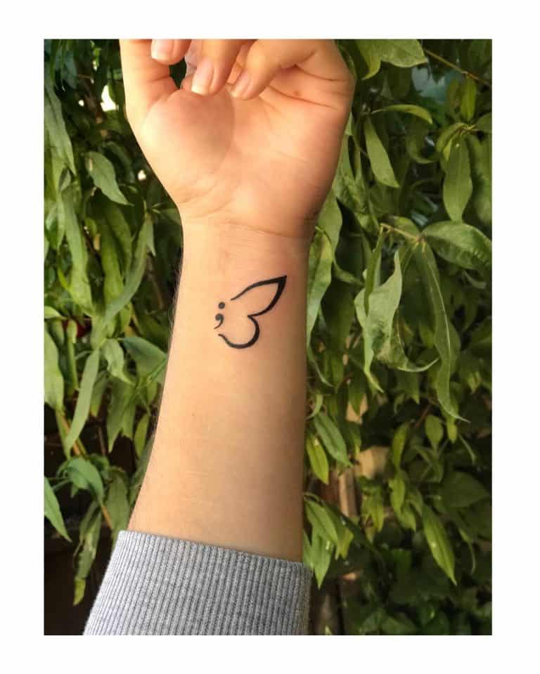 Semicolon Butterfly Tattoo Ideas With Their Meanings