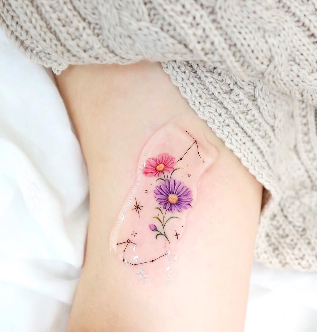 September Birth Flower Tattoo Ideas The Aster Tattooglee Aster