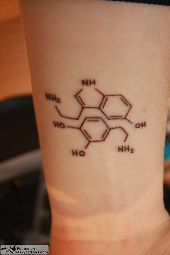 Serotonin And Dopamine Tattoo The Happy Chemicals Of The Brain