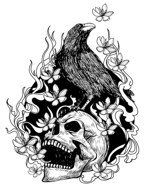 Share More Than 68 Crow On A Skull Tattoo Latest In Eteachers