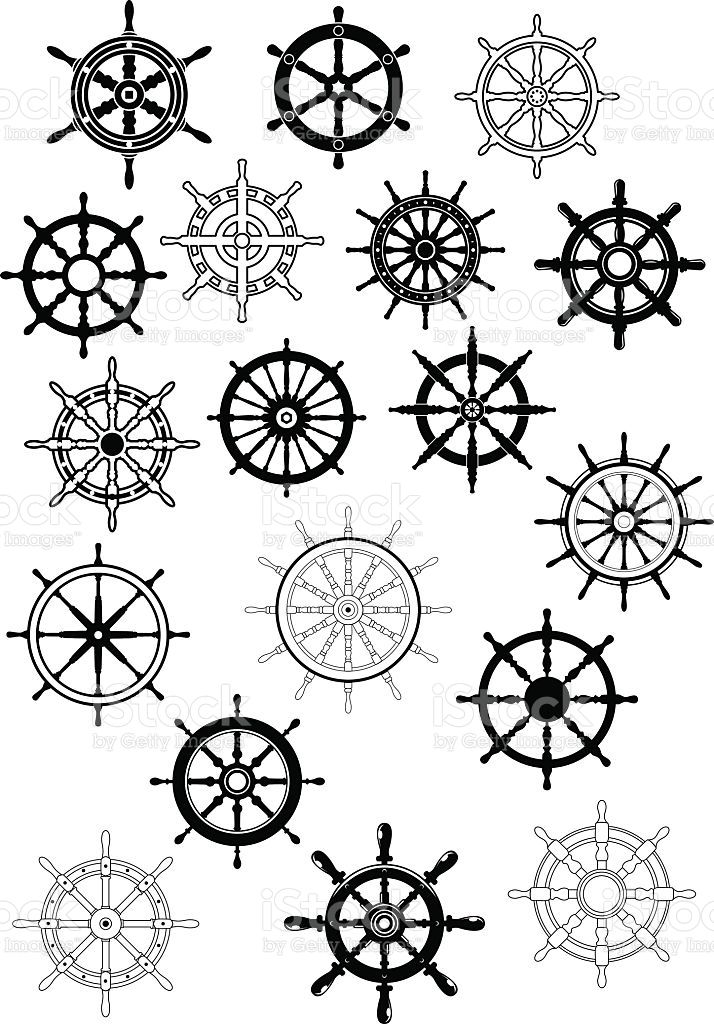 Ship Steering Wheel Tattoo Small