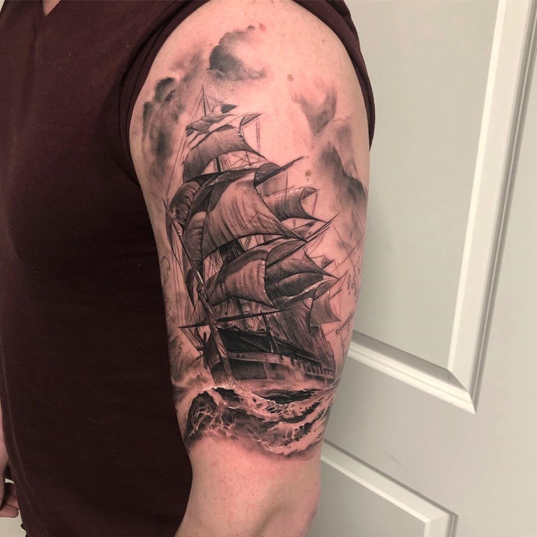 Ship Tattoo These 40 Ship Tattoo Ideas Will Be The Best Ones You Ve Seen