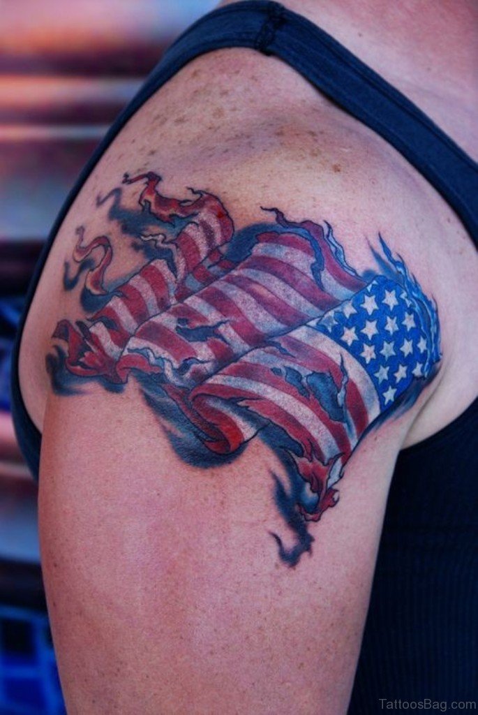 5 Stunning Shoulder American Flag Tattoo Designs