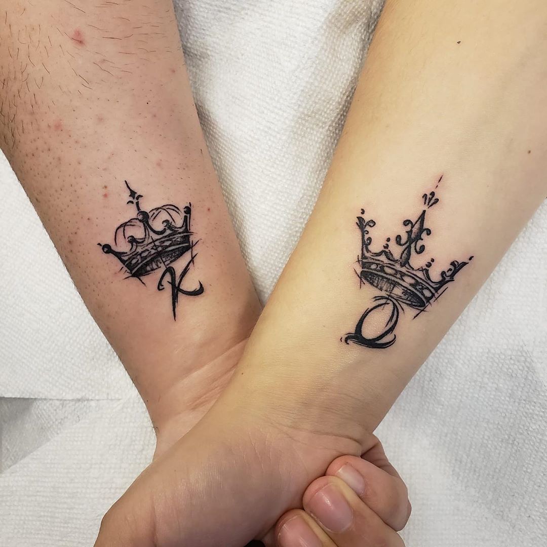 Simple Black Queen Crown Tattoo 45 Best King And Queen Tattoos Cool