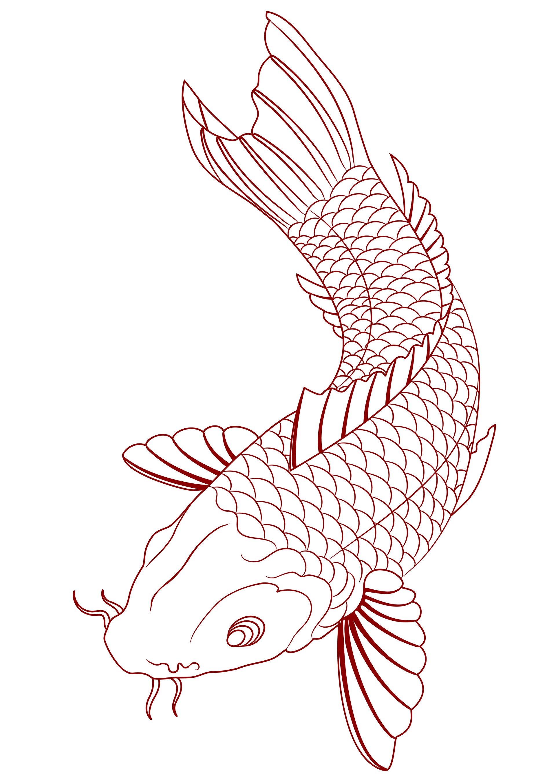 Simple Koi Fish Tattoo Designs