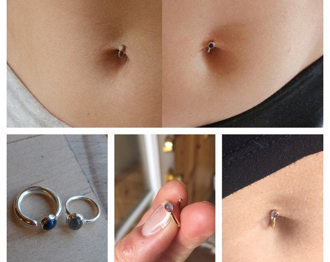 Simple Loop Belly Button Ring Minimal Body Jewelry Piercings Etsy