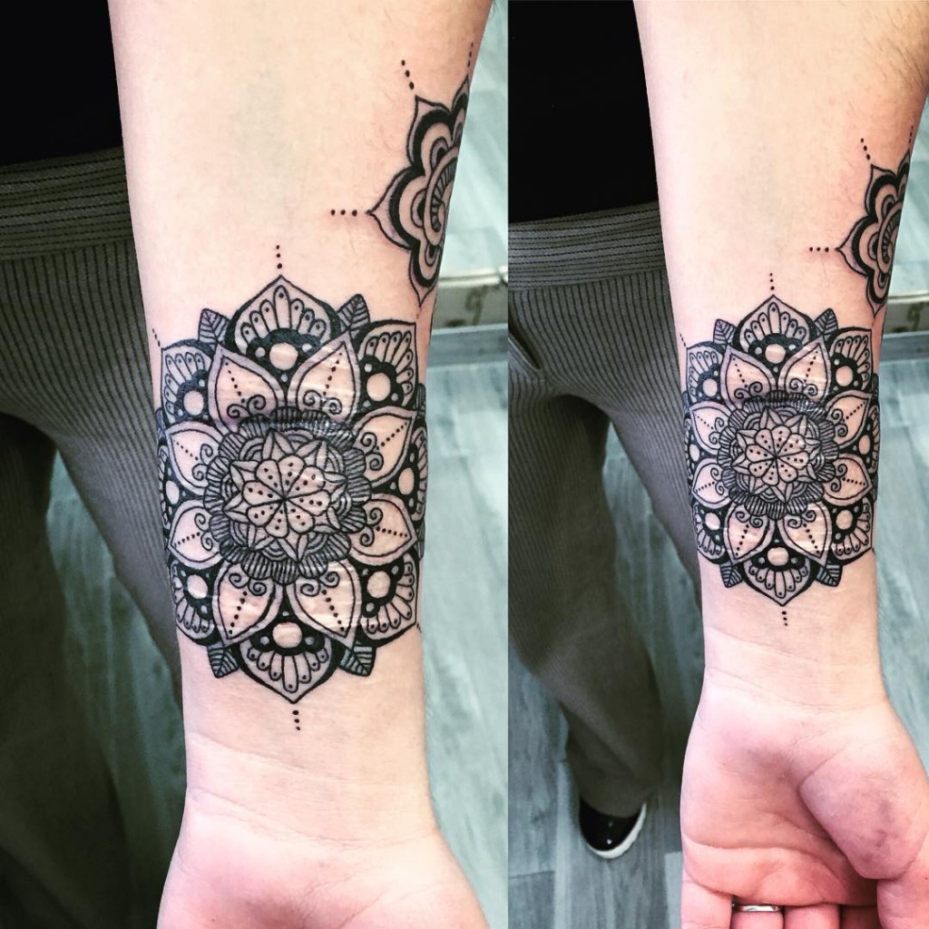 Simple Mandala Wrist Tattoo