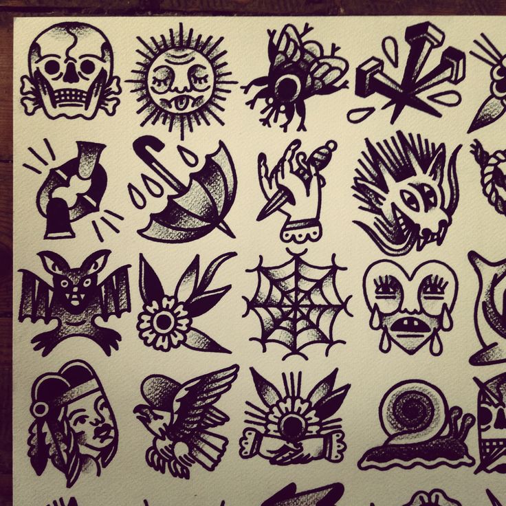 Simple Traditional Tattoo Flash: Timeless Ink Designs