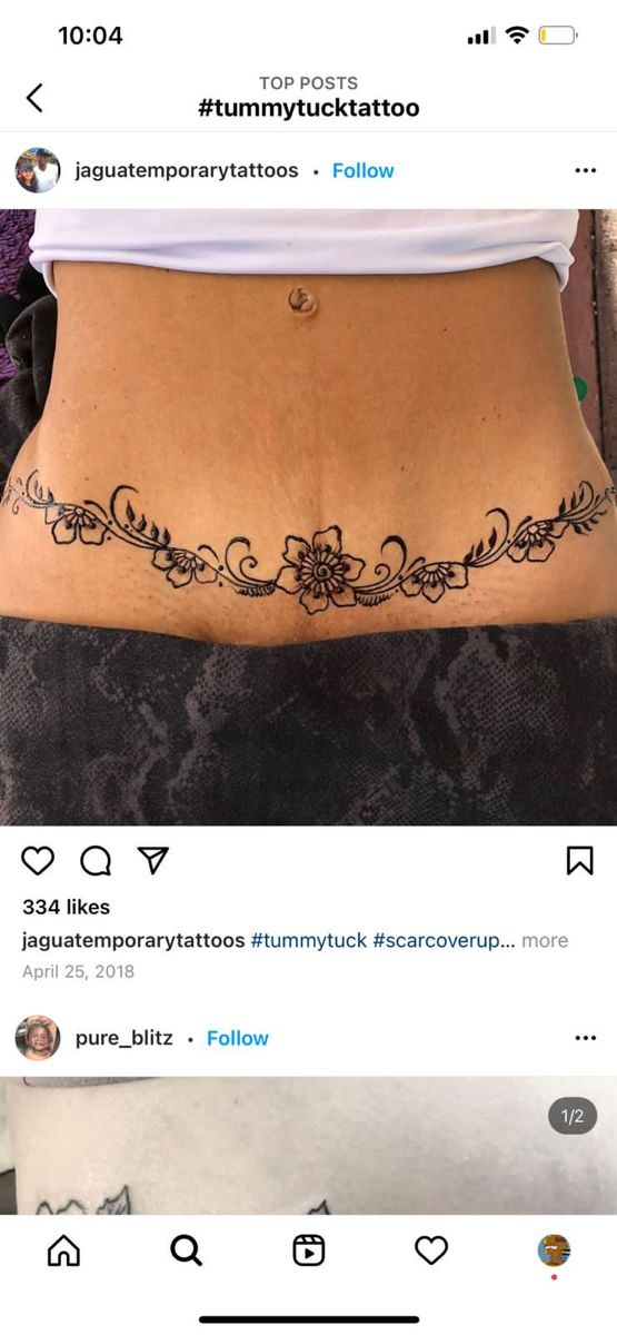 Simple Tummy Tuck Tattoo Female