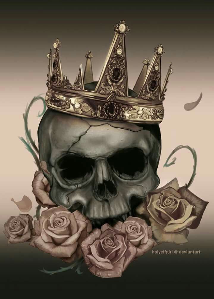 Skull Crown And Roses By Andre77rodrigues On Deviantart Skull Artwork