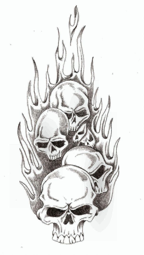 Skull Flames By Thelob Skull Tattoo Design Skull Tattoo Skull