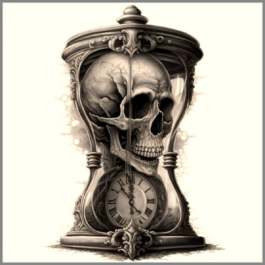 Skull Hourglass Clock Tattoo Mask Tattoo Clock Tattoo I Tattoo Skull