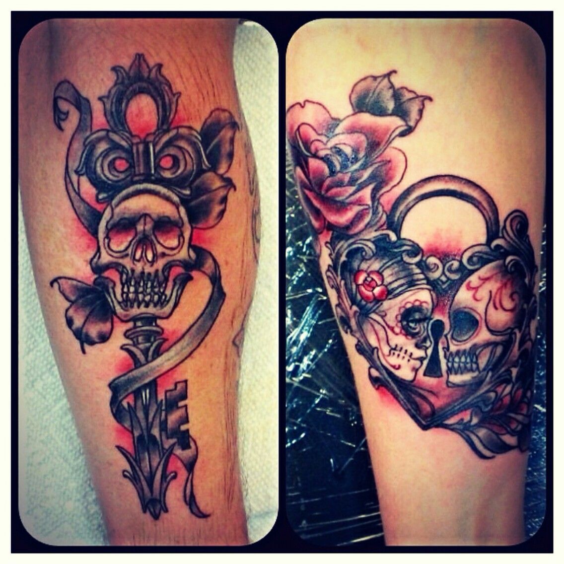 Skull Key And Lock Tattoo Matching Couple Tattoos Matching Tattoos Couple Tattoos Unique