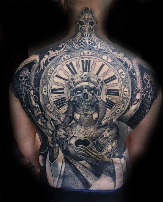 Discover the Edgy Beauty of Skull Back Tattoos