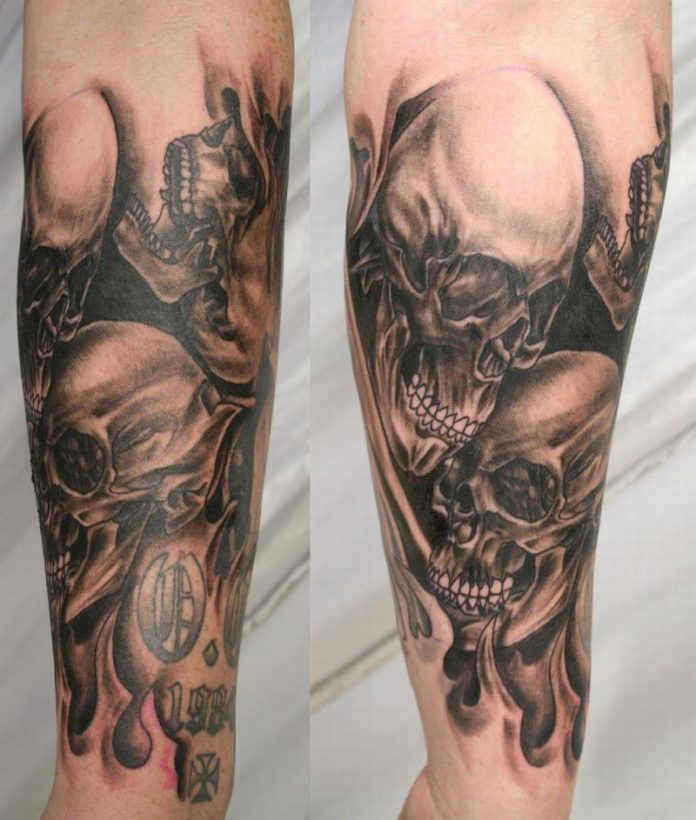 Skull Tattoo Arm Sleeve Meaning