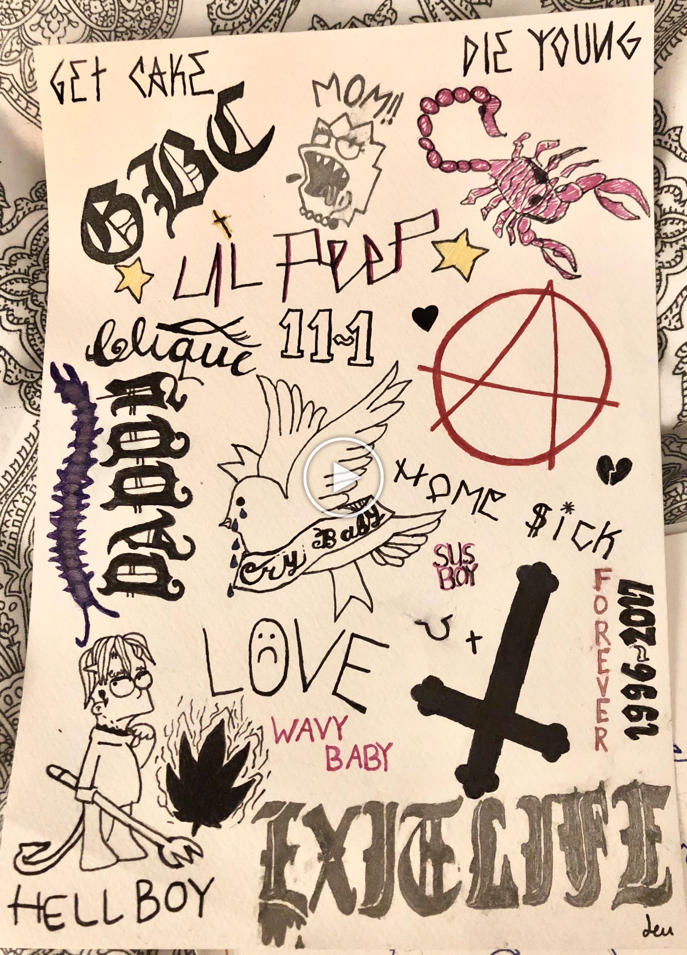 Small Lil Peep Tattoo Ideas Peep Peeps Hellboy Bedeutung Grillz