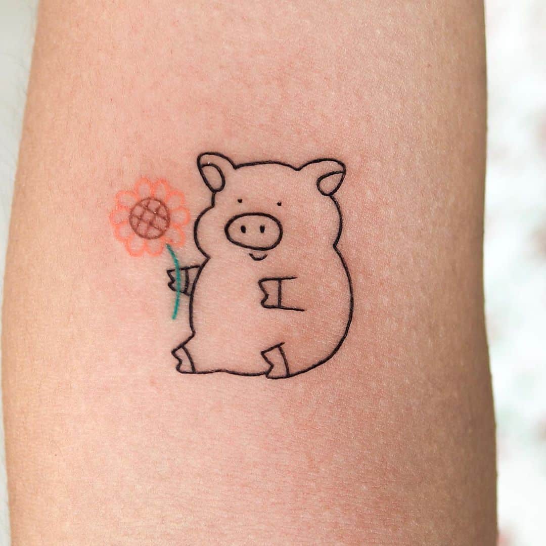 Small Outline Pig Tattoo Tattoogrid Net