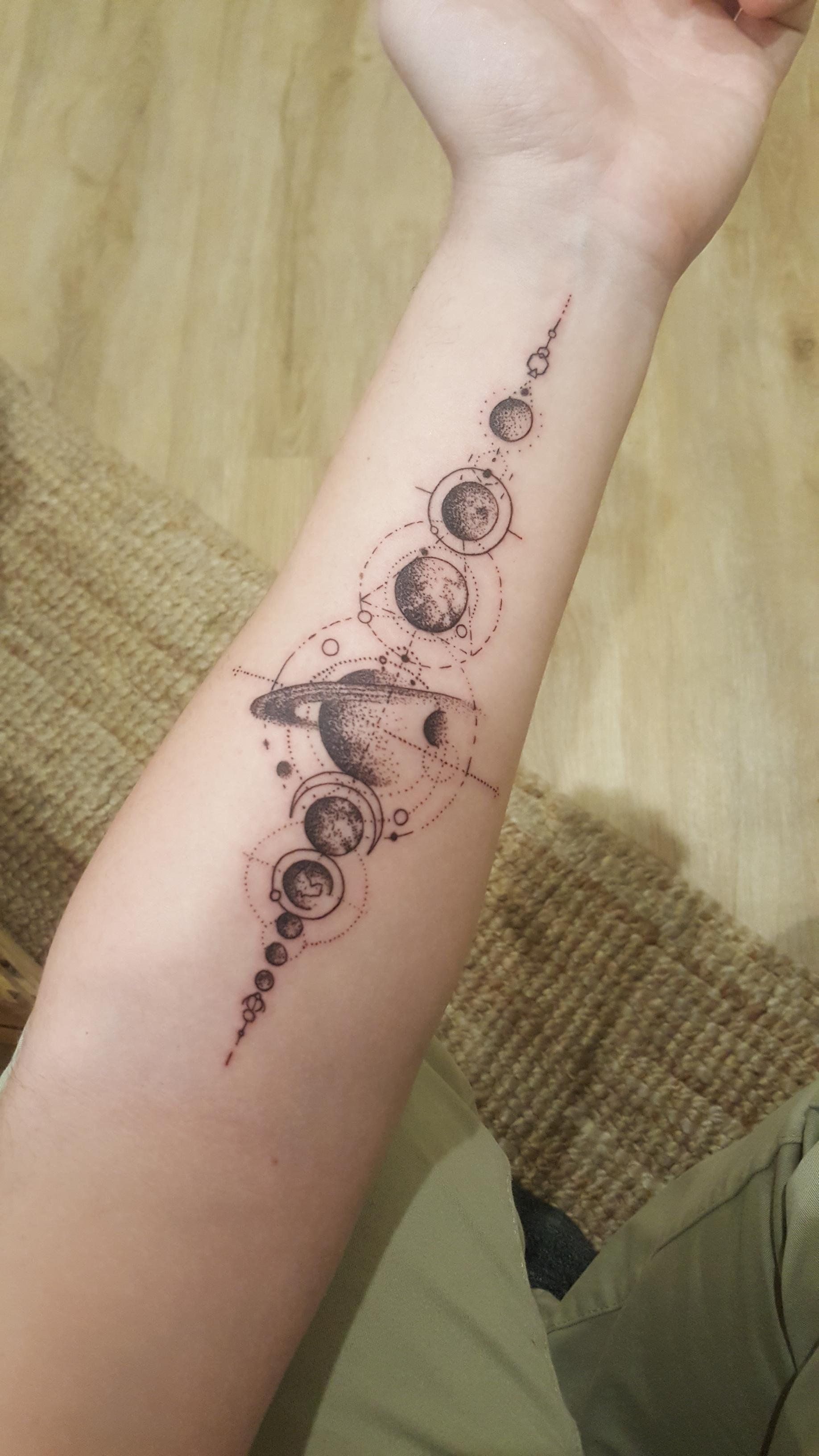 Solar System Tattoo1 Solar System Tattoo Planet Tattoos Space