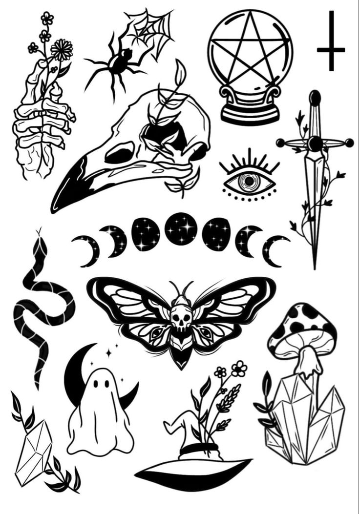 Spooky Tattoos Halloween Tattoo Flash Creepy Tattoos