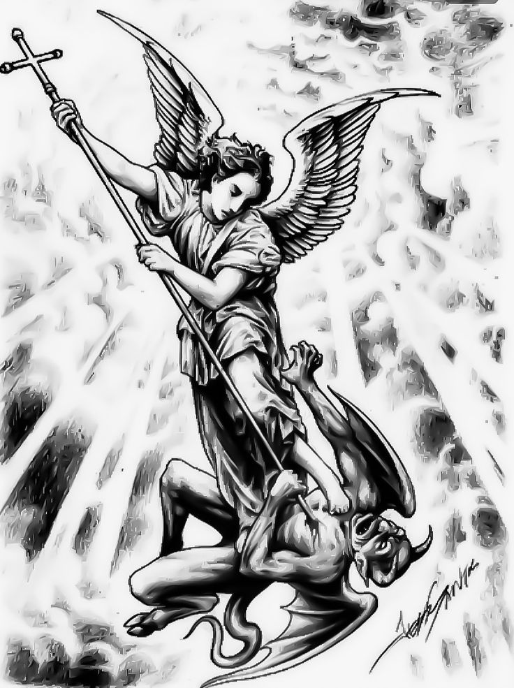 St Michael Archangel Tattoo Drawings St Michael Tattoo