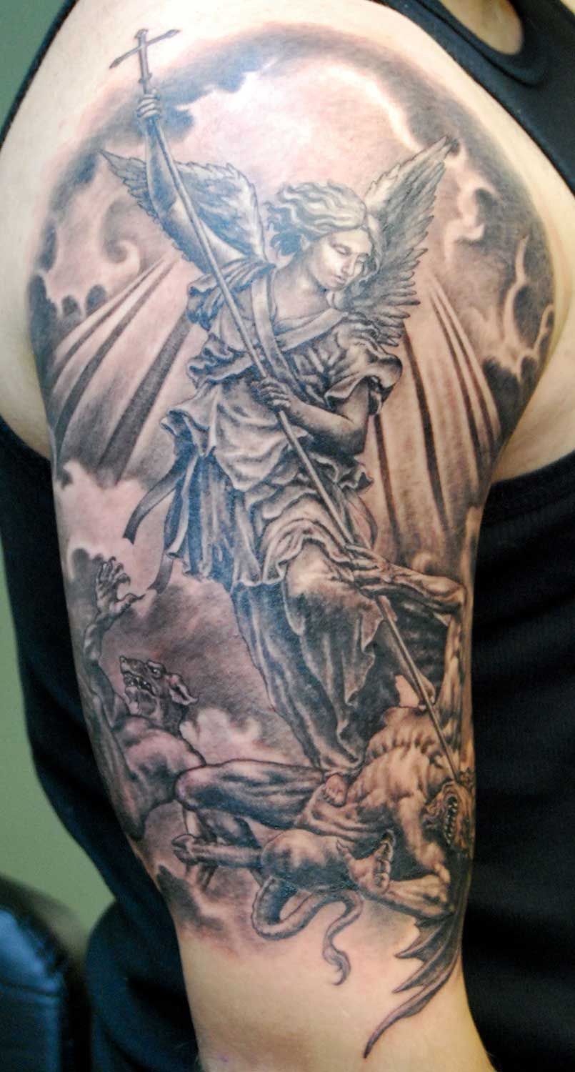 St Michael Archangel Tattoo Tattoos Angel Tattoo