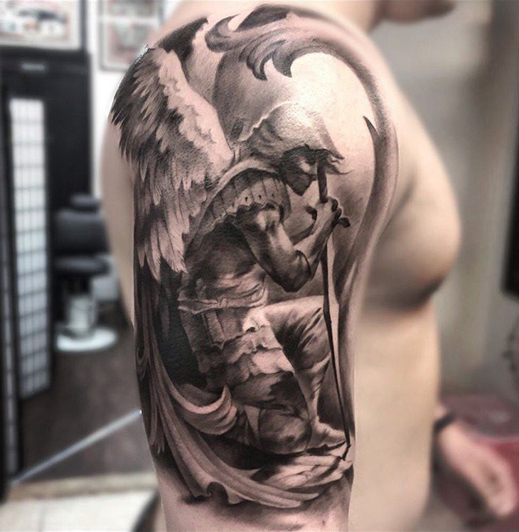 St Michael Fantasy Arm Tattoo