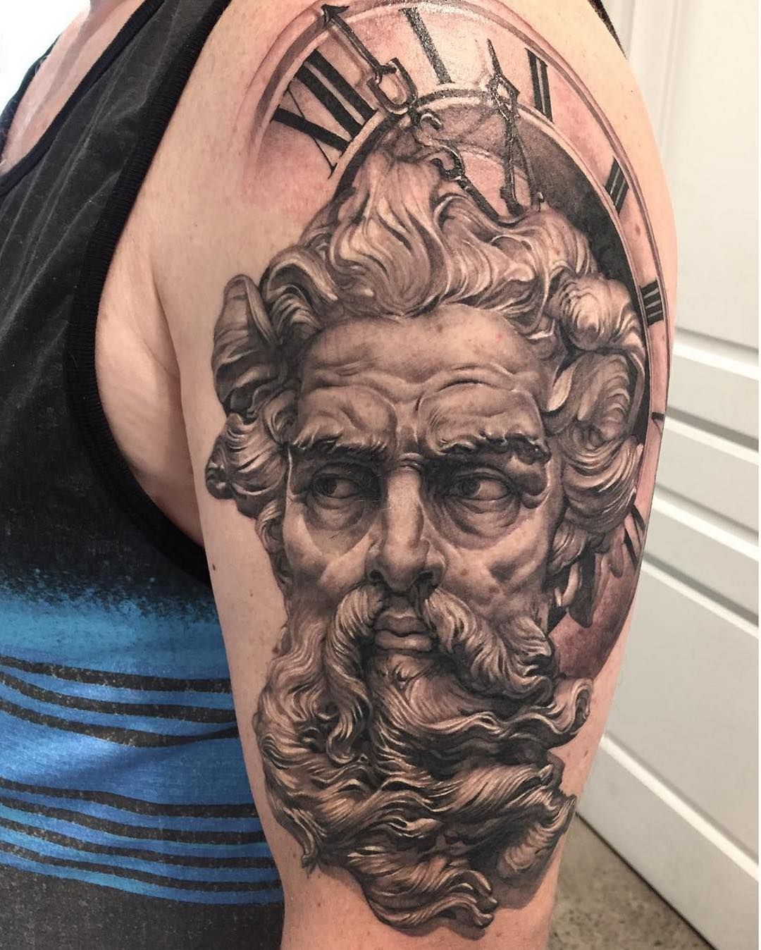 Statue And Clock Half Sleeve By George George Chronicink At Chronic