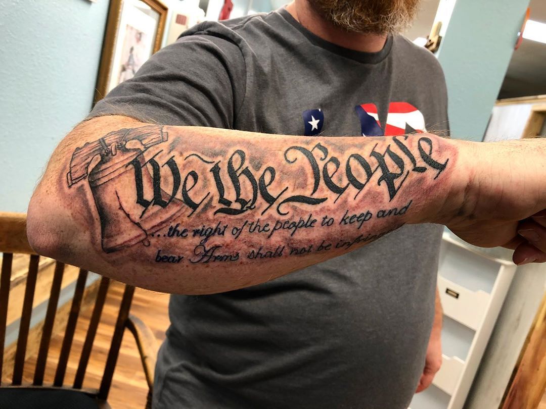 Statue We The People Patriotic Tattoos Tattoos Cool Forearm Tattoos