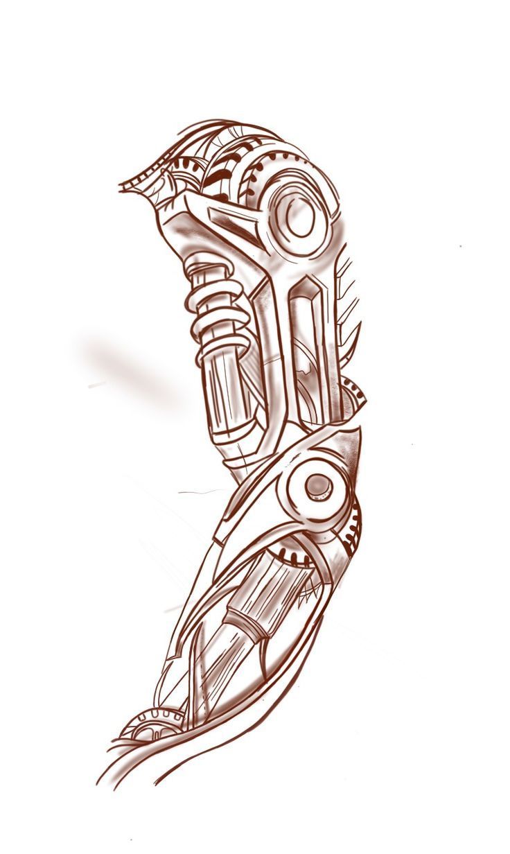 Stencil Biomechanical Tattoo Design: Art Meets Mechanics