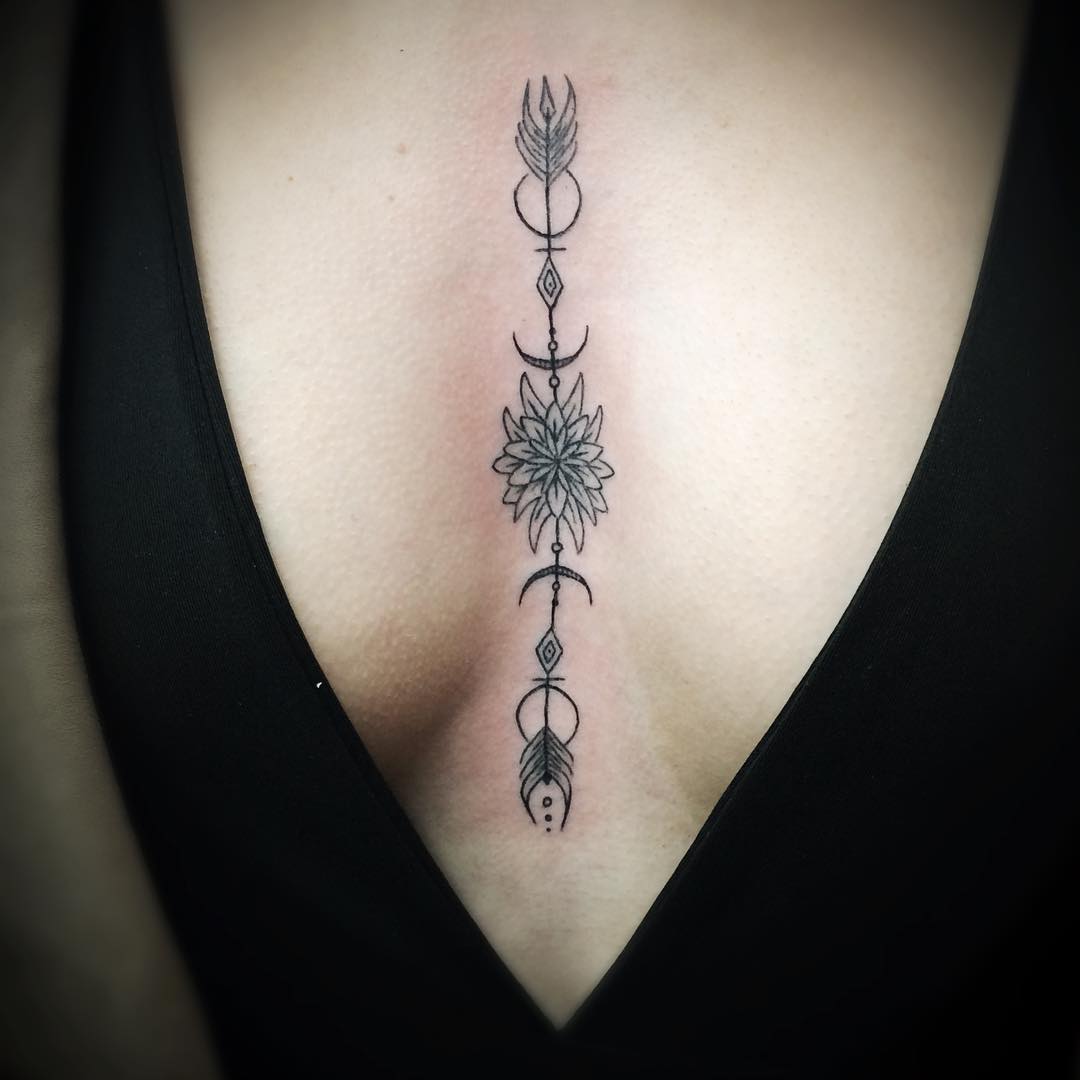 Sternum Tattoos for Females: Beautiful and Bold Designs