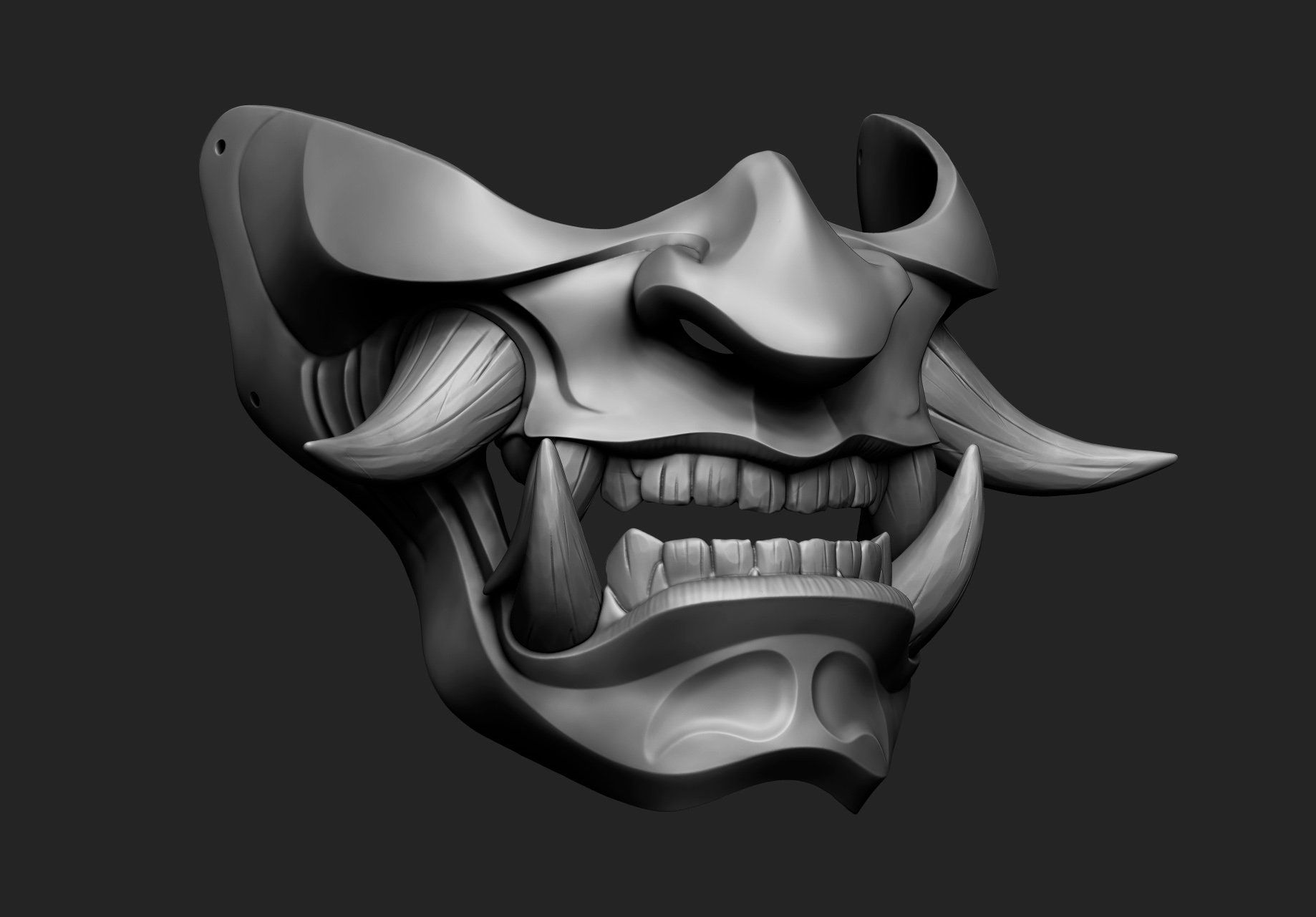 Stl File Japanese Oni Mask Design To Download And 3D Print Cults