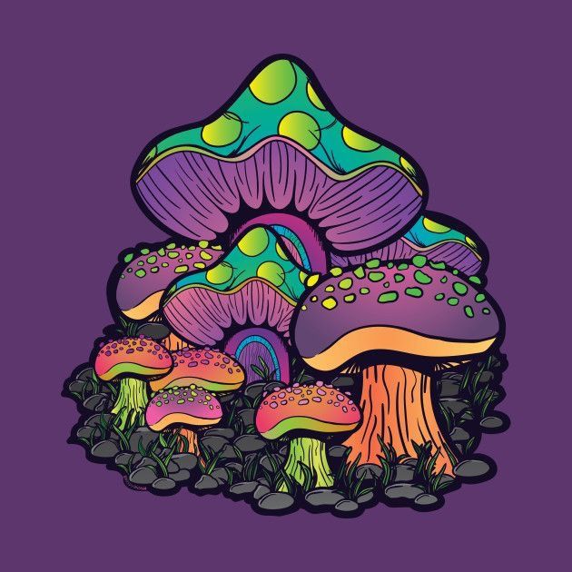 Stoner Trippy Mushroom Drawings