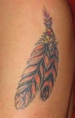 Stunning Native American Feather Tattoo Design